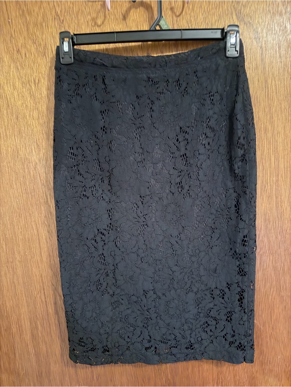 Who What Wear Black Lace Pencil Skirt